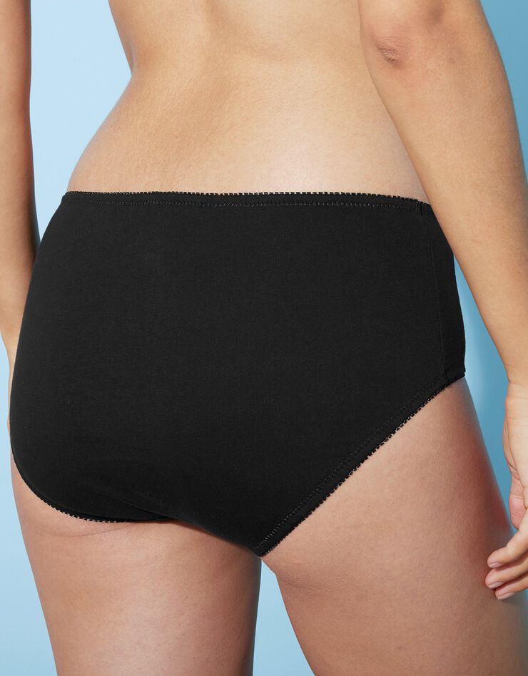 Culotte maxi en coton ajouré - Lot de 2 (blanc + noir) Culotte maxi en coton ajouré - Lot de 2 (blanc + noir)
