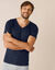 Tee-shirt sous-vêtement homme col V manches courtes chaleur douce - lot de 2 (marine)