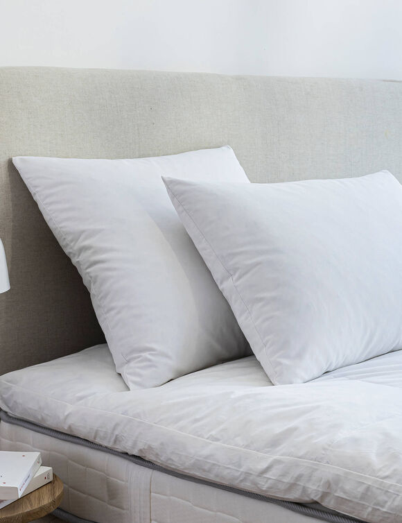 Oreiller naturel anti-acariens moelleux (blanc)