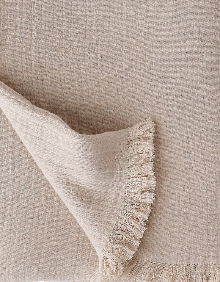 Jeté double gaze de coton (sable)