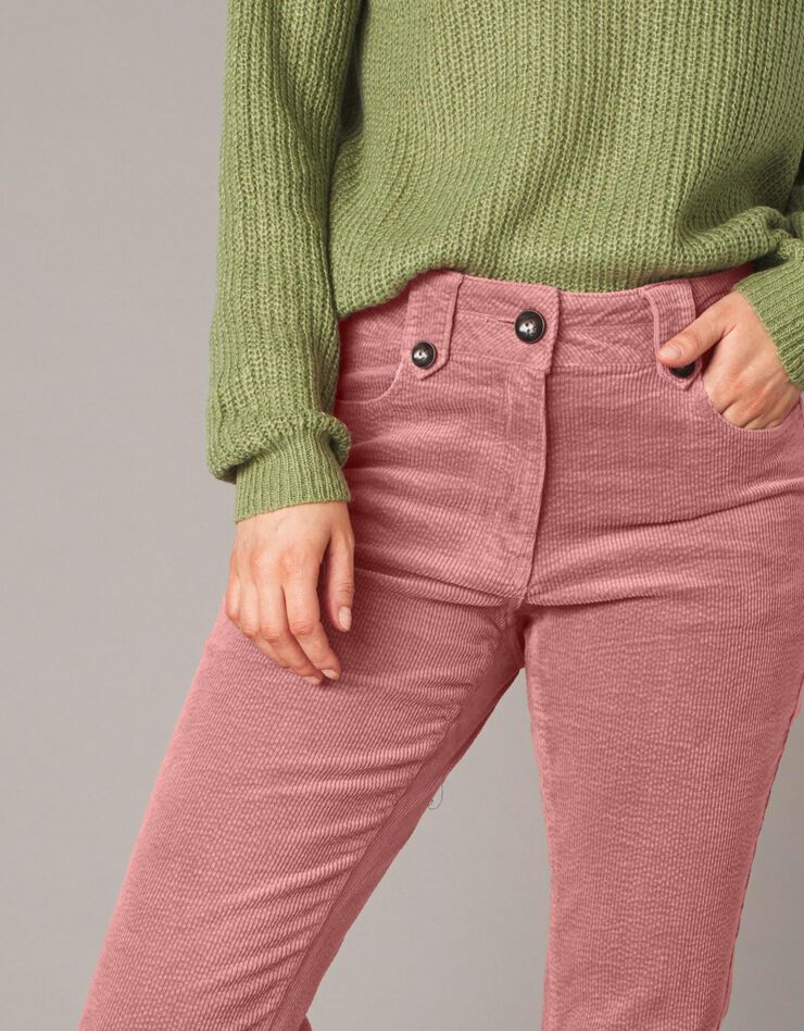 Pantalon droit, velours côtelé (rose grisé) Pantalon droit, velours côtelé (rose grisé)