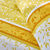 Linge de lit Constance en coton imprimé feuilles (jaune)