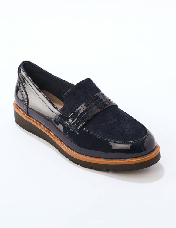 Mocassins bi-matière (marine)