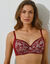 Soutien-gorge forme emboîtante dentelle florale "Capucine" - avec armatures (rouge)