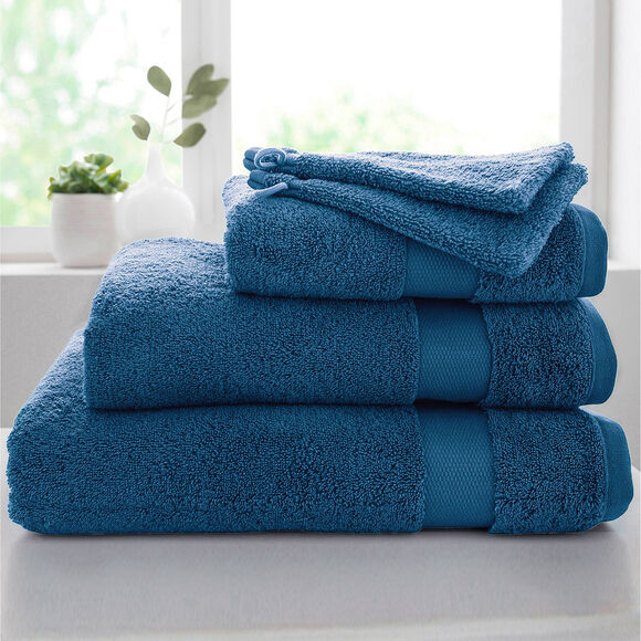 Collection serviettes de bain unies coton modal 500 g/m² (bleu canard)