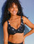 Haut de maillot de bain Davao forme foulard imprimé pois - avec armatures flexibles (noir / blanc)