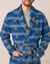 Robe de chambre maille polaire (carreaux bleu)