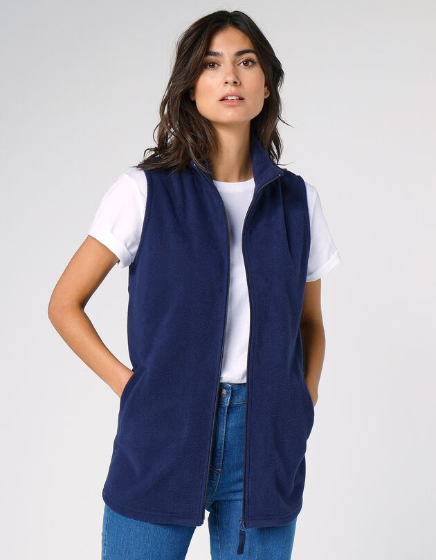 Veste polaire zippée sans manches (marine)