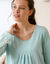 Chemise de nuit imprim&eacute;e fleurie manches longues (aqua)
