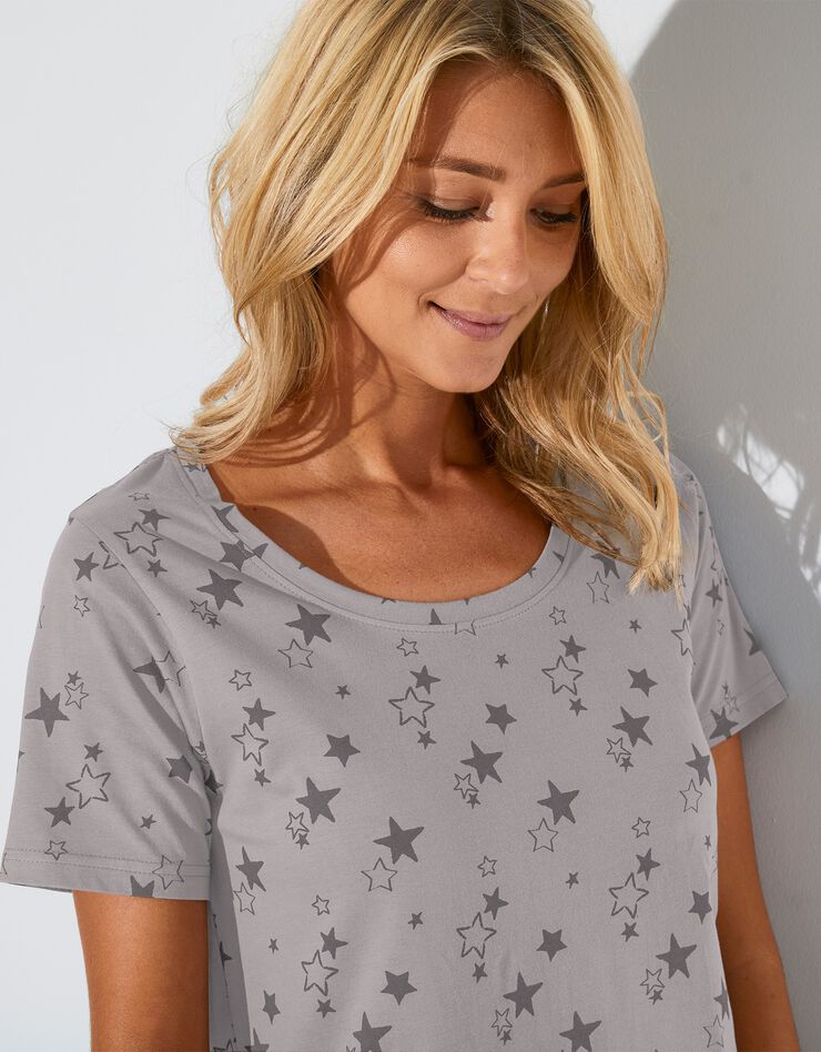 Tee-shirt imprimé étoiles (gris)