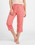 Pantacourt pyjama fleuri &laquo;charme botanique&raquo; (corail / &eacute;cru)