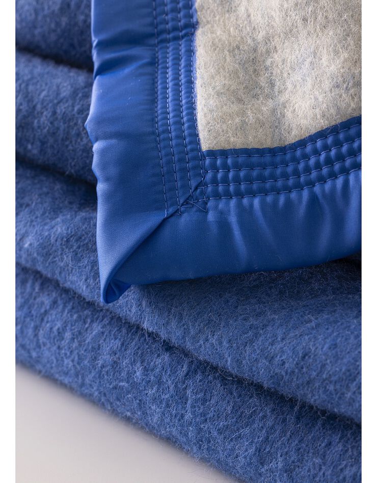 Couverture bicolore laine 600g/m2 (bleu)
