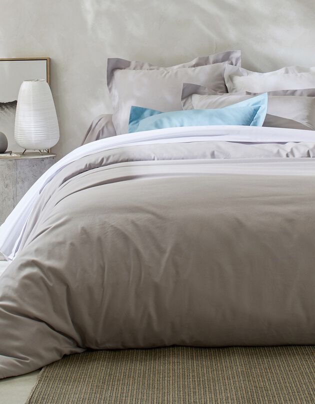 Linge de lit uni - coton bio (gris)