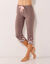 Pantacourt base fleurie,  jersey coton (taupe)