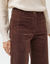 Pantalon coupe large taille haute, petite stature (chocolat)