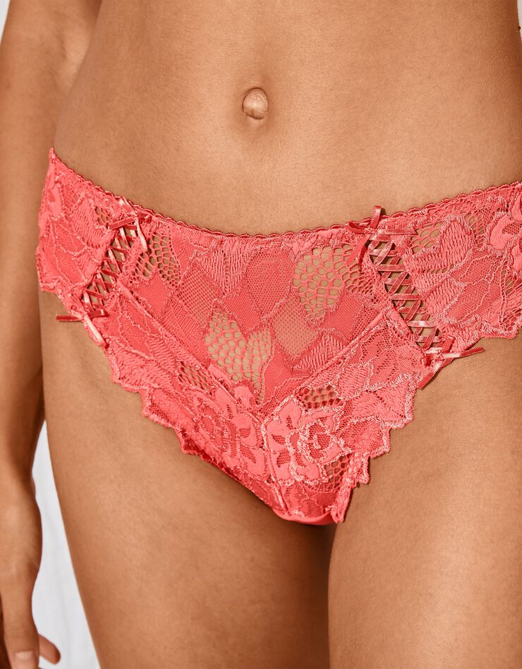Slip dentelle unie Arum (abricot) Slip dentelle unie Arum (abricot)