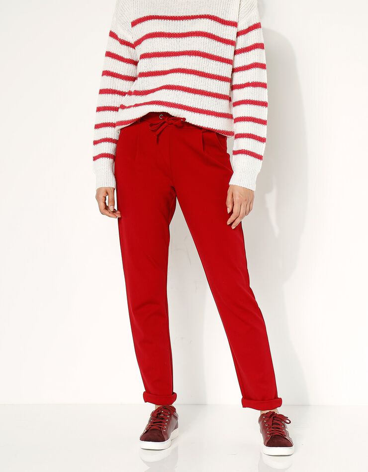 Pantalon chino uni, maille milano (tomette) Pantalon chino uni, maille milano (tomette)