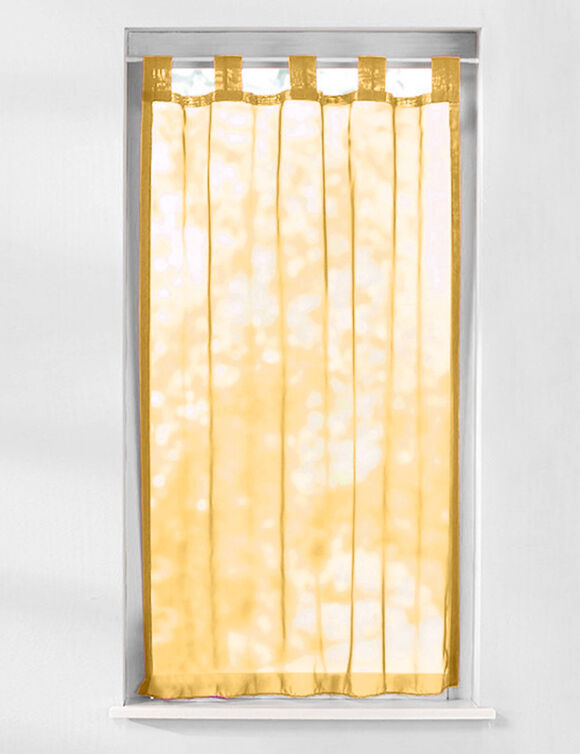 Vitrage droit voile uni finition pattes (jaune)