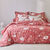 Linge de lit imprimé Pénélope coton (bois de rose)