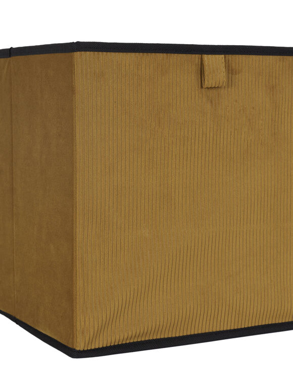 Cube de rangement pliable, velours (moutarde)