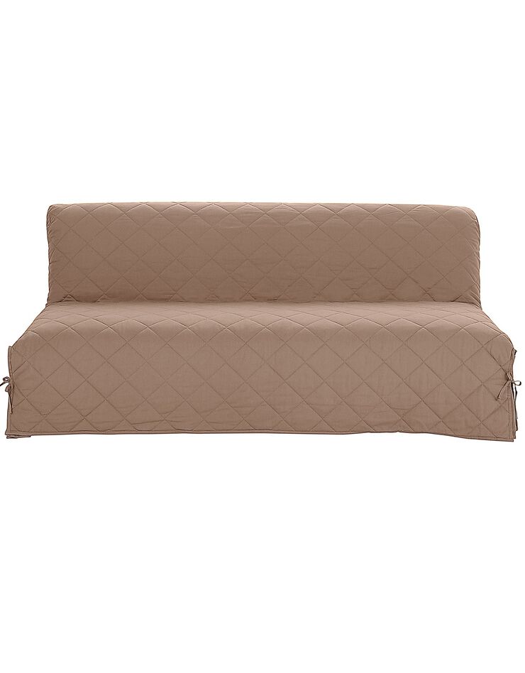 Housse clic-clac standard matelassée coton bachette uni (taupe)