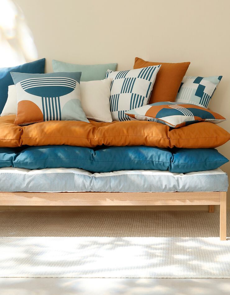 Housse de coussin unie bachette - lot de 2 (caramel)