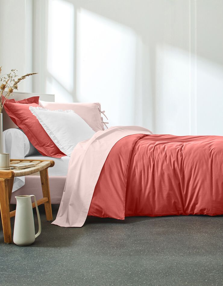 Linge de lit uni percale (terracotta)