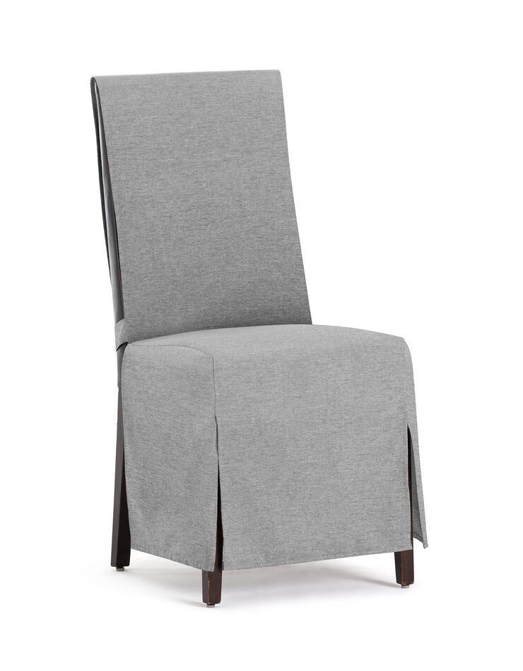 Housse chaise unie "Valentina" - lot de 2 (gris clair)