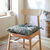 Galette de chaise imprimé géométrique - lot de 2 (kaki / blanc)