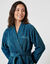 Peignoir court mixte uni col kimono, &agrave; personnaliser - &eacute;ponge bouclette 380 g/m&sup2; (bleu paon)