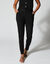 Pantalon fuselé uni, taille élastiquée (noir)