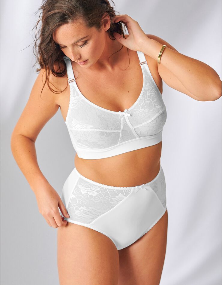 Soutien-gorge dentelle et microfibre sans armatures (blanc) Soutien-gorge dentelle et microfibre sans armatures (blanc)