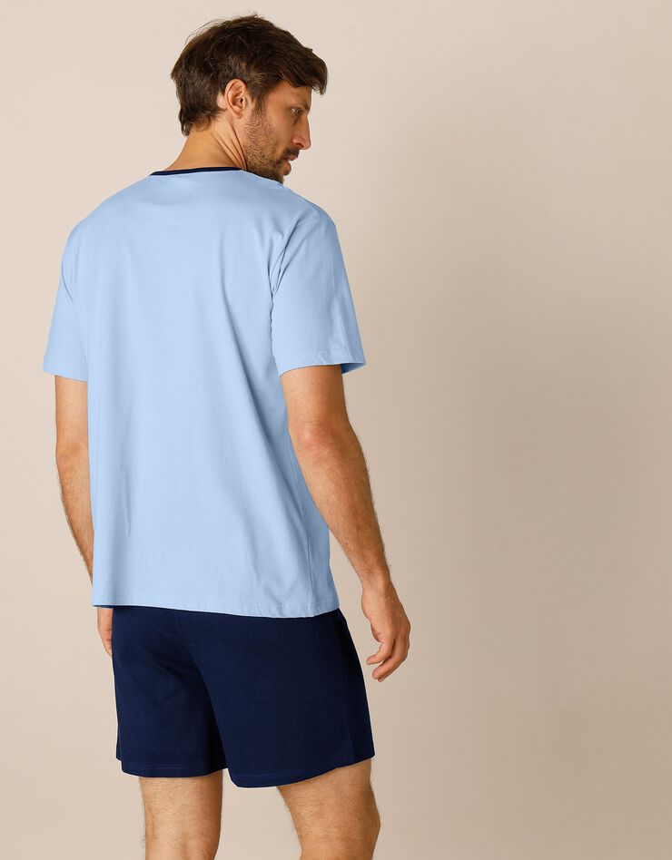 Pyjama short jersey coton manches courtes (bleu / marine)