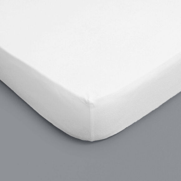 Prot&egrave;ge-matelas &eacute;ponge microfibre imperm&eacute;able forme housse (blanc)