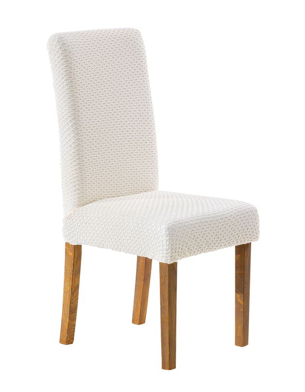 Housse texturée bi-extensible spéciale chaise (écru)