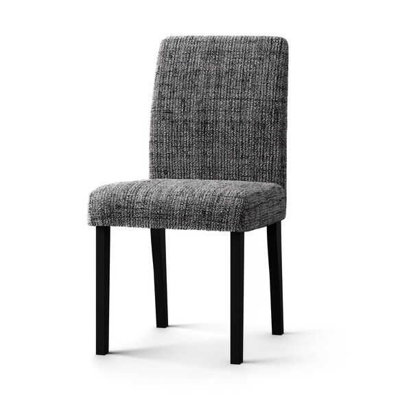 Housse microfibre bi-extensible effet faux uni spéciale chaise (gris anthracite)