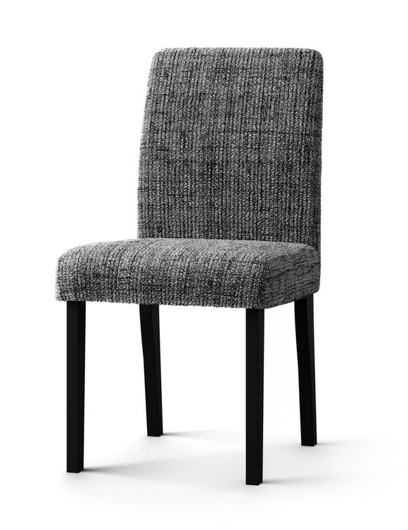 Housse microfibre bi-extensible effet faux uni sp&eacute;ciale chaise (gris anthracite)