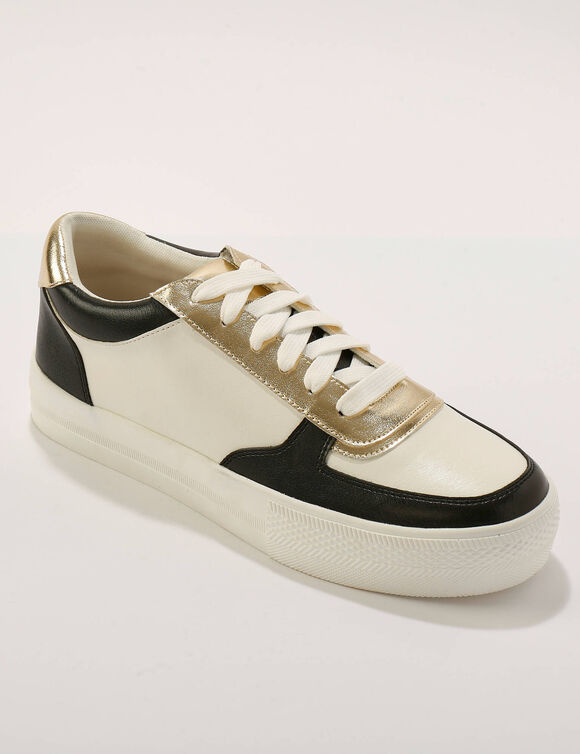 Sneakers à lacets (noir / doré)