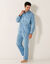 Pyjama imprimé popeline polycoton  (bleu)