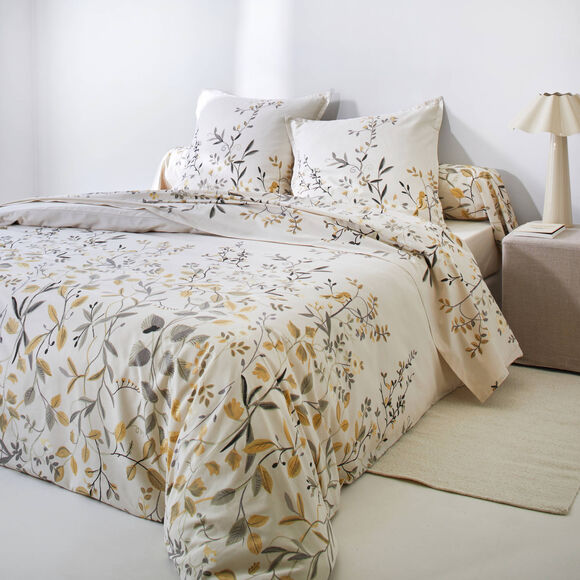 Linge de lit M&eacute;lodie imprim&eacute; - coton 57 fils/cm&sup2; (beige)
