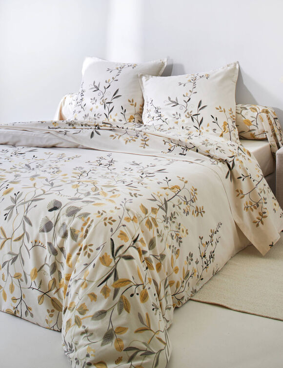 Linge de lit M&eacute;lodie imprim&eacute; - coton 57 fils/cm&sup2; (beige)