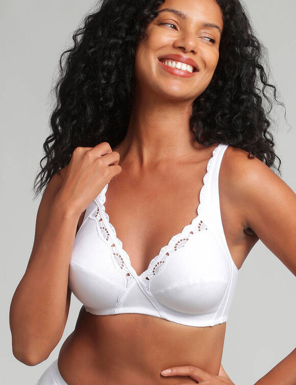 Soutien-gorge forme embo&icirc;tante cotton support - sans armatures (blanc)