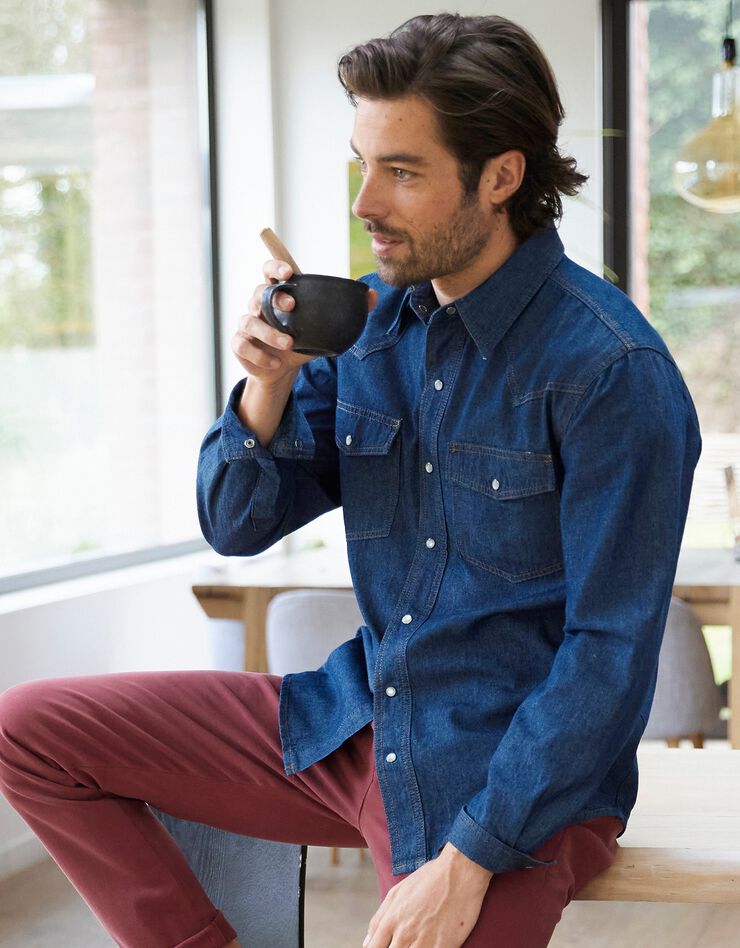 Chemise jean "western" (stone)