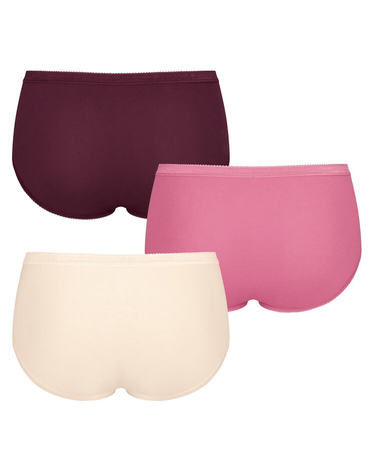 Culotte maxi Basic - lot de 3 (nacré + rose + prune) Culotte maxi Basic - lot de 3 (nacré + rose + prune)