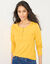 T-shirt col tunisien manches longues (curry)