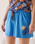 Short de pyjama en coton - uni tropical (bleu clair)