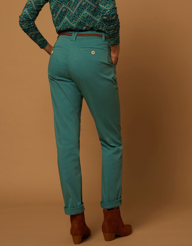 Pantalon chino stretch (vert)