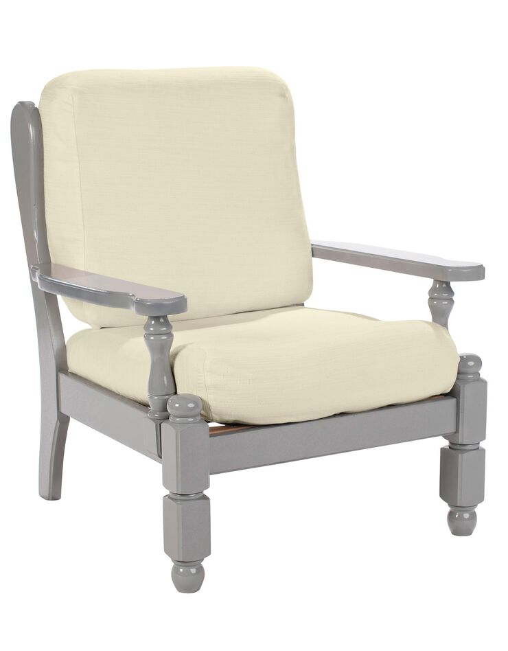 Housse extensible unie spéciale fauteuil rustique (écru)