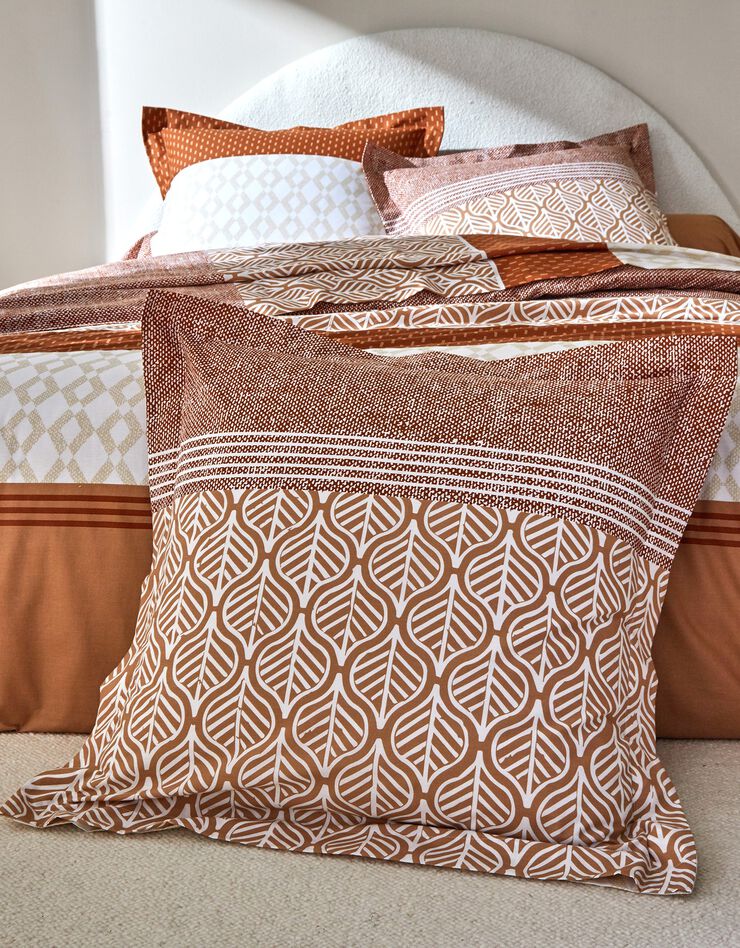 Linge de lit Tommy imprimé géométrique - coton (caramel)