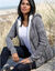 Gilet zipp&eacute; fourr&eacute; maille moulin&eacute;e (gris chin&eacute;)